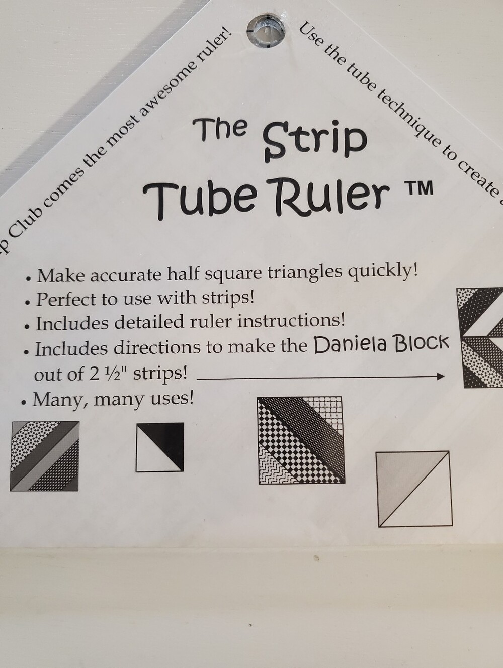Strip Tube Ruler For Half Square Triangles Quilter's Tool